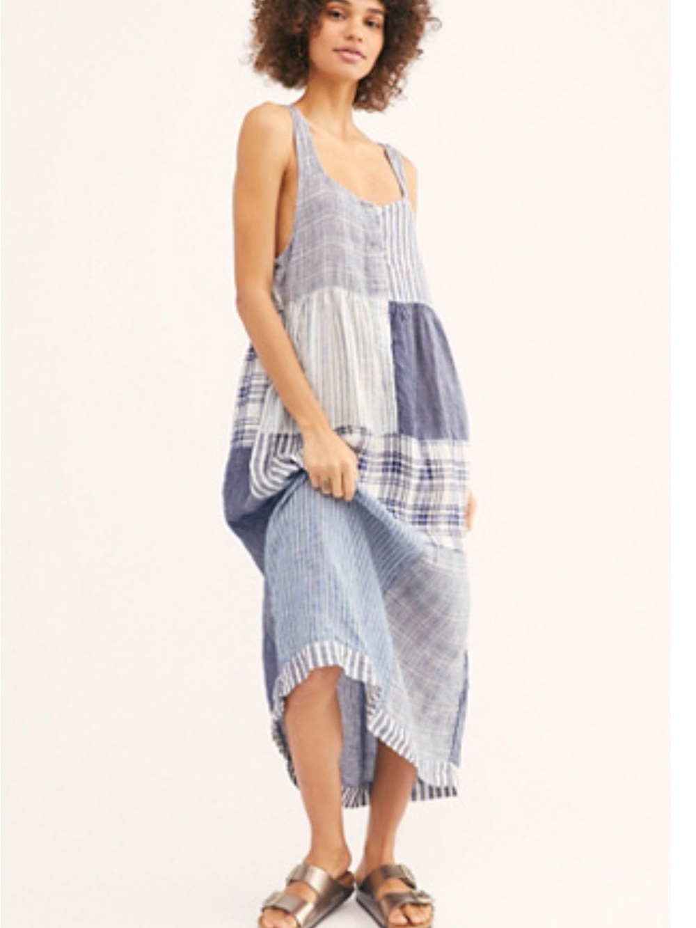 Free People Patchwork Midi Dress